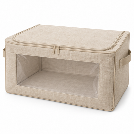 Oatmeal Windowed Bedding Storage Bag, Deep on a white background