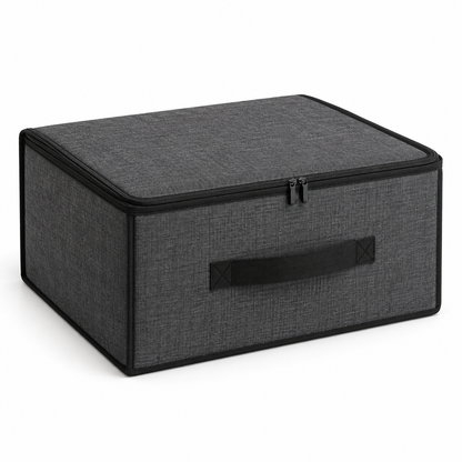 Charcoal Structured Wardrobe Storage Bag, Narrow on a white background