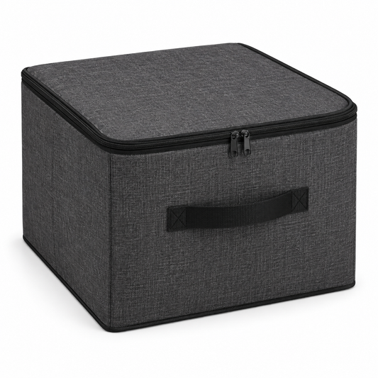Charcoal Structured Wardrobe Storage Bag, Square on a white background